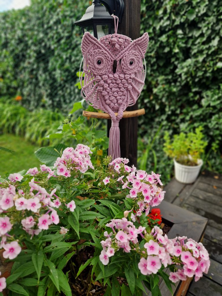 Sowa, owl, makrama, dekoracje, sowa ze sznurka, cotton cord owl, boho, styl skandynawski, handmade, dekoracje ze sznurka, naturalne dekoracje, wystroj wnętrz, aranzacja wnętrz, ze sznurka, makrama na sciane, wisząca sowa